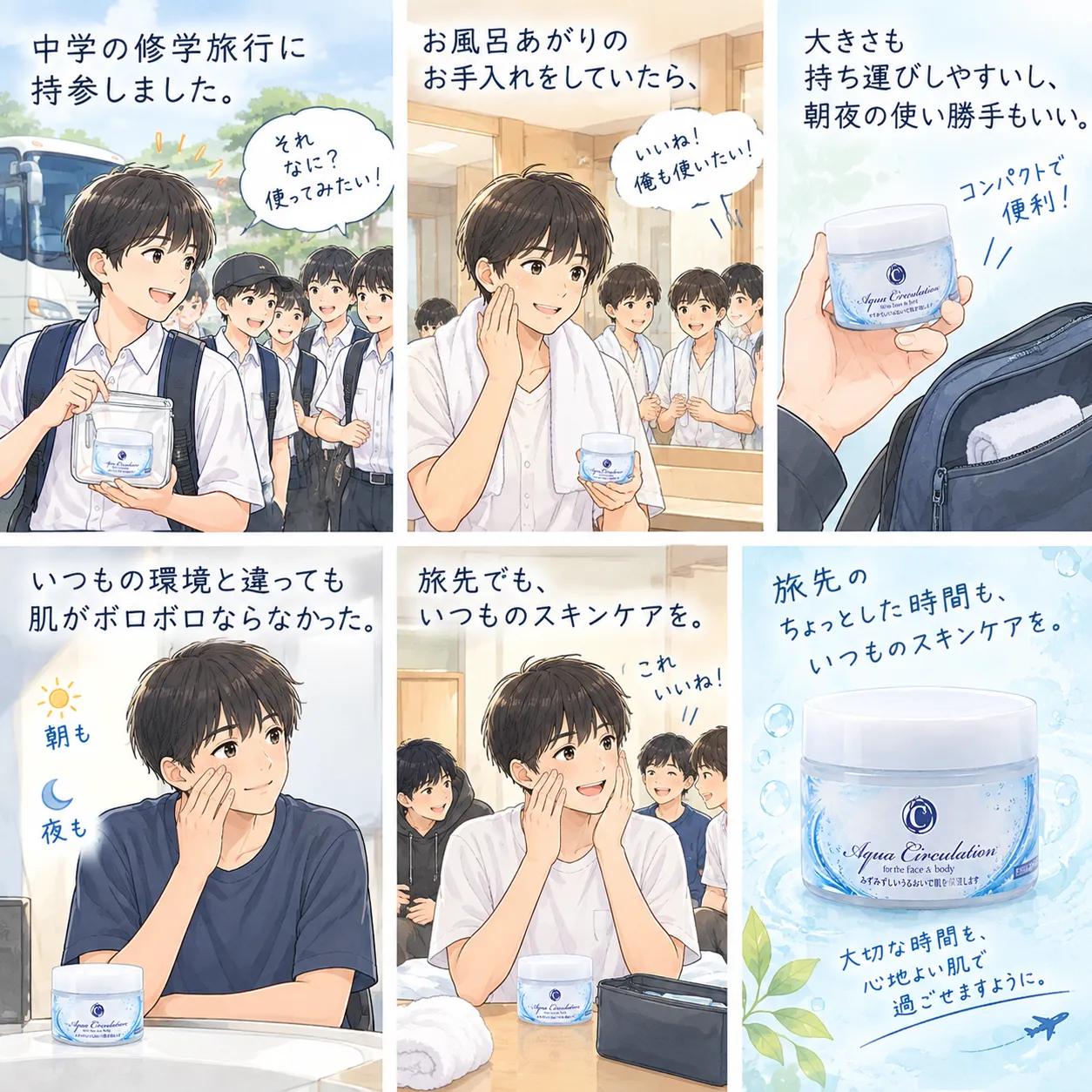 修学旅行にアクアサーキュレーションジェルを持参してくれたという嬉しい声が届きました